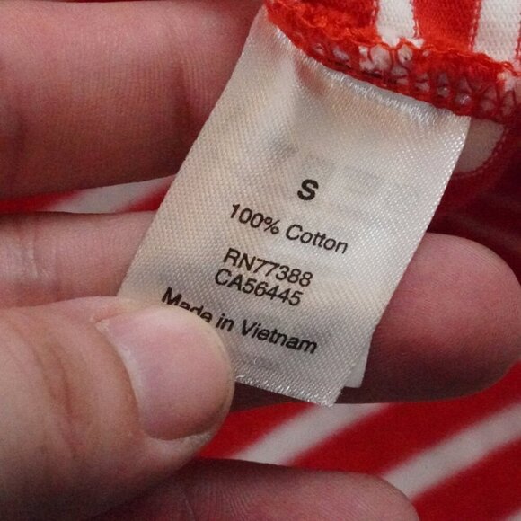 J.Crew Striped Poplin Trimmed Dress Womens Small Red White Preppy - Picture 5 of 12
